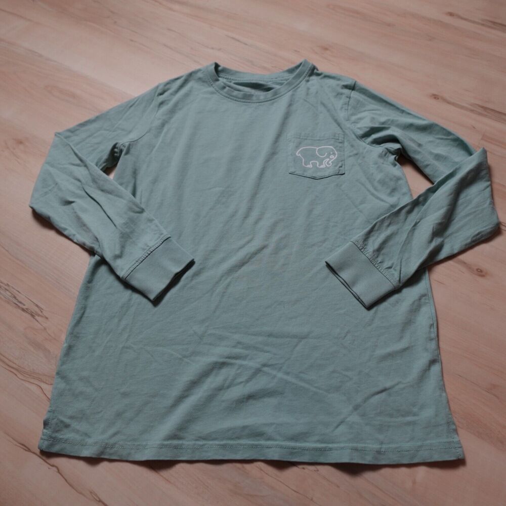 IVORY ELLA ELEPHANT‎ WOMEN SMALL T-SHIRT GRAPHIC LONG SLEEVE GREEN